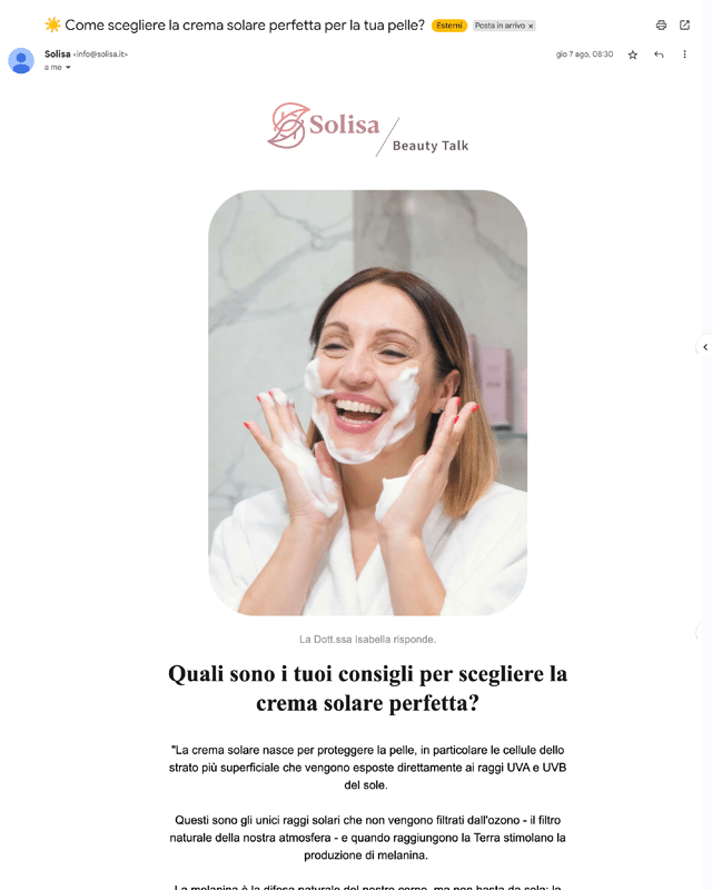solisa esempio contenuto newsletter