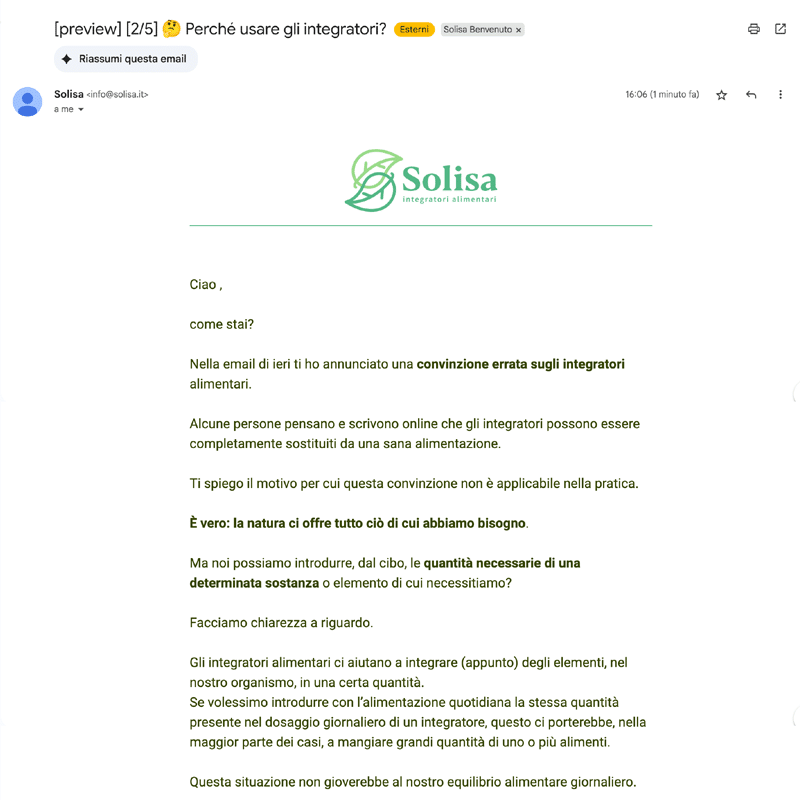 solisa esempio newsletter
